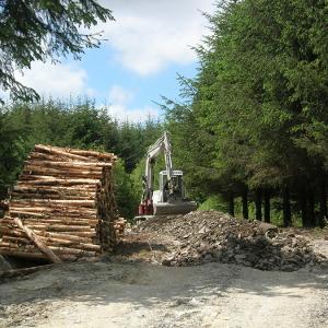 Strengthening forest road during harvest operations